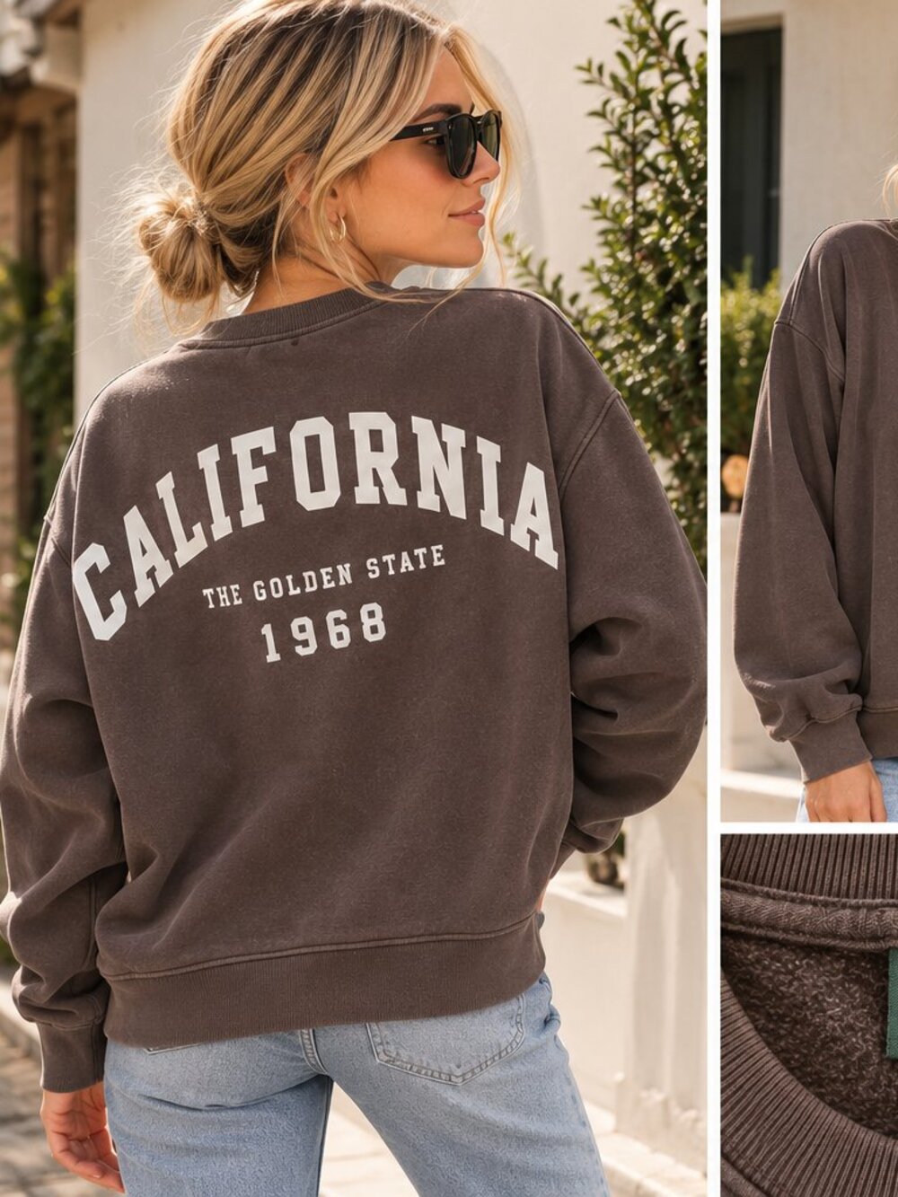 Wild Fable California Oversized Sweatshirt Brown Size Small